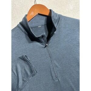 Vuori Ease Performance 1/4 Zip Pullover Mens 2XL Blue Long Sleeve Stretch